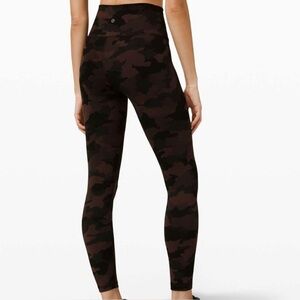 Lululemon Wunder Train High-Rise Tight 25"- Heritage 365 Camo Brown Earth size 8